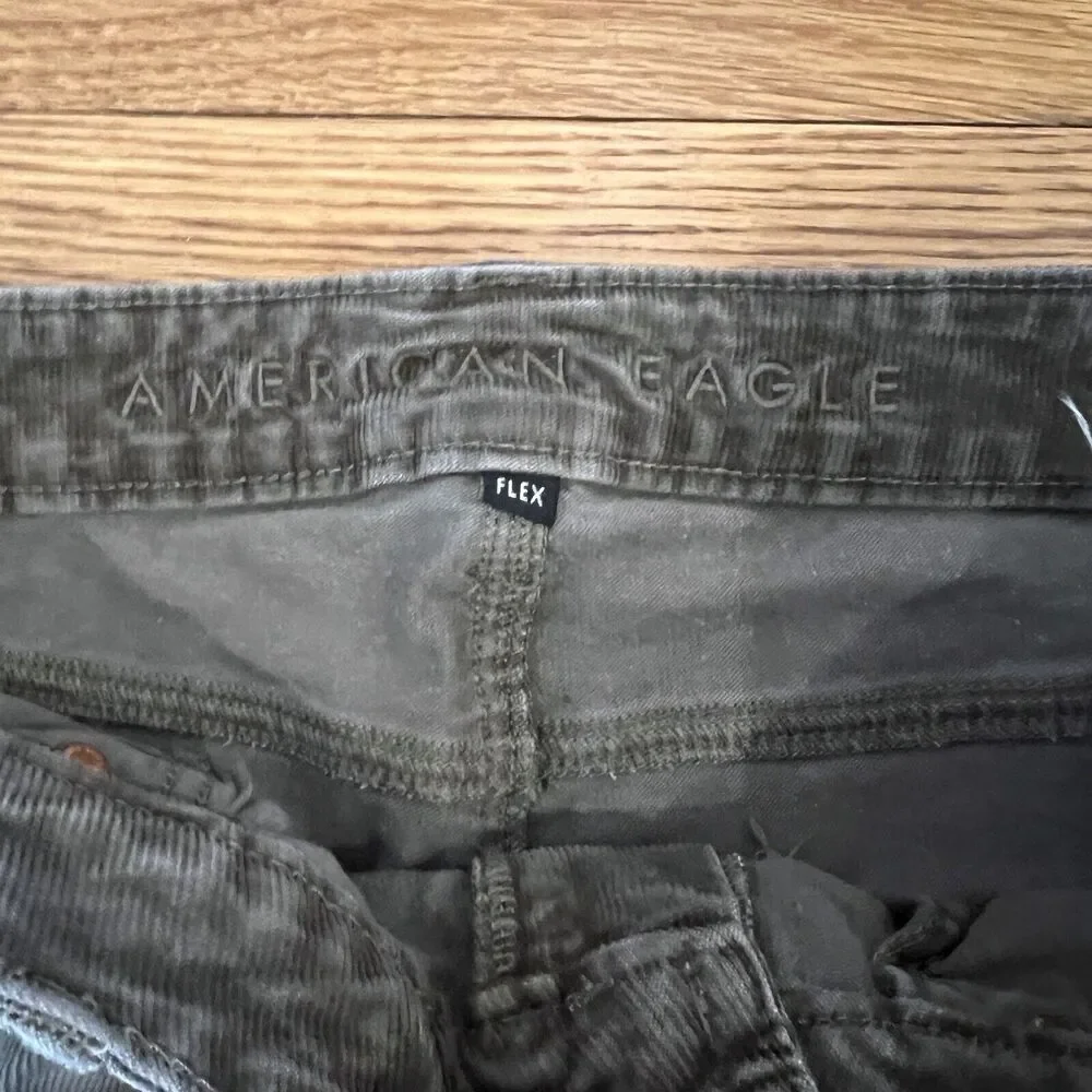 Mens American Eagle Flex Slim Lived-in Corduroy‎ Pants - Grey - 32 X 34